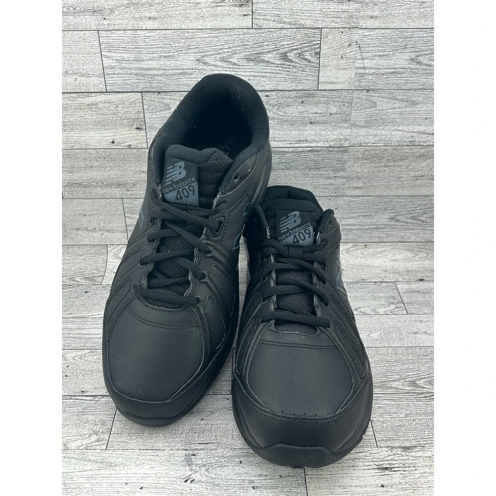 New Balance 409 Mens Black Leather Walking Shoes Sneakers‎ MX409AB3 Size 8.5 4E